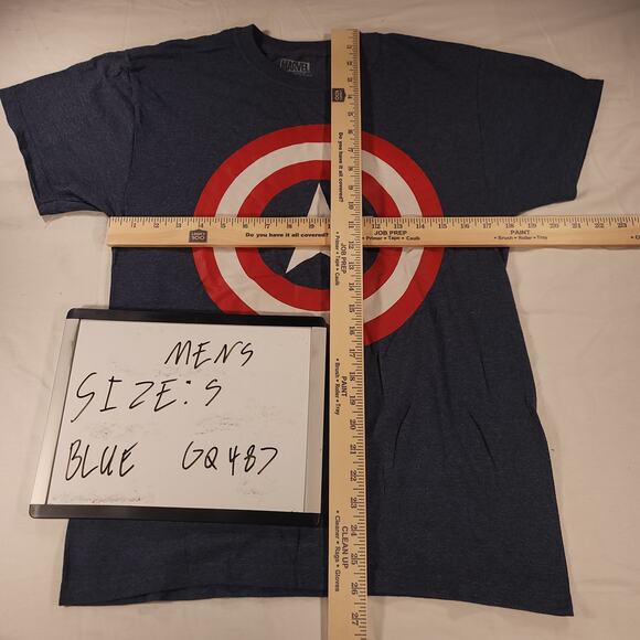 Marvel Captain America Graphic Short Sleeve Casual T Shirt Mens Size S Blue - Picture 6 of 9